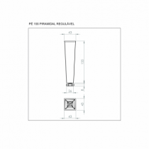 Kit pé para cozinha 155mm piramidal regulável com 08 unidades - Kit pé