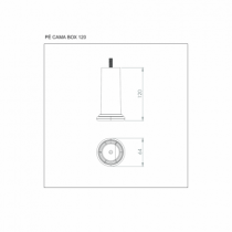 Kit pé para cama box 120mm com 07 unidades - Kit pé